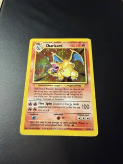 Charizard Holo Base Set 4/102 Unlimited - Vintage Pokemon Card - MP - Authentic - Image 3
