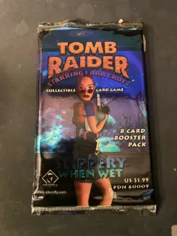 TOMB RAIDER Slippery When Wet Trading Card Booster Pack New Sealed - Image 1