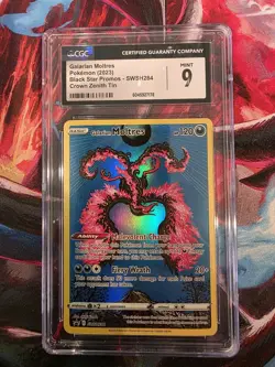 Galarian Moltres SWSH284 SWSH: Sword & Shield Promo Cards Holo CGC 9 Mint - Image 1