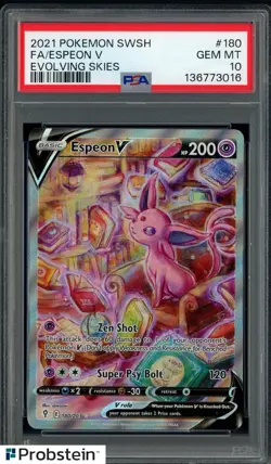 2021 Pokemon Card Game SWSH Evolving Skies Sword & Shield #180 Espeon V PSA 10 - Image 1