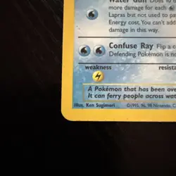 Pokemon TCG Lapras Fossil Holo Unlimited Rare Card 10/62 Vintage HP - Image 3