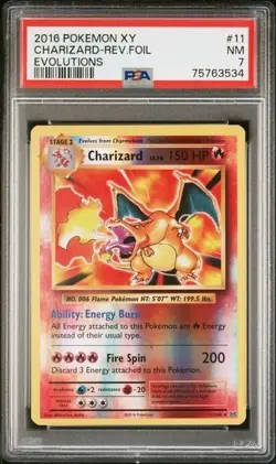 Charizard 11/108 PSA 7 2016 Evolutions Reverse Holo Flame Type TCG Pokemon Card - Image 2