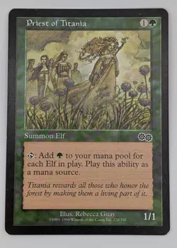 Priest of Titania - MP - Urza's Saga - MTG - Image 1