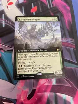 MTG - EARTHQUAKE DRAGON - RARE - CLB - EXTENDED ART - NM - Image 1