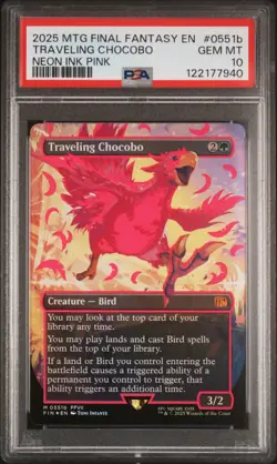 2025 MTG FINAL FANTASY COLORFUL CHOCOBOS-NEON INK PINK TRAVELING CHOCOBO PSA 10 - Image 1