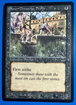 1 BANNED MTG Stone - Throwing D (Dark) | Arabian Nights | 1993 | NM - Image 1