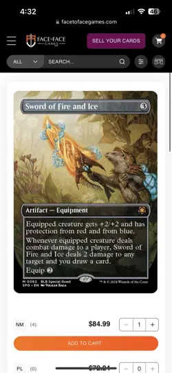 sword of fire and ice borderless MTG - Image 2
