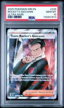 2025 POKEMON DRI EN-DESTINED RIVALS ULTRA RARE TEAM ROCKET'S GIOVANNI PSA 10 - Image 1