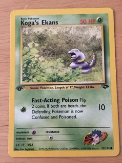 Pokemon TCG Koga's Ekans Gym Challenge 77/132 1st Edition Basic 50 HP Common En. - Image 1