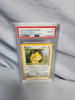 *PSA 8* 2000 POKEMON PROMO MEOWTH HOLO GAMEBOY BLACK STAR #10 - Image 1
