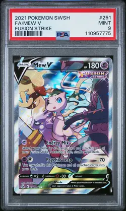 2021 POKEMON SWORD & SHIELD FUSION STRIKE #251 FULL ART/MEW V PSA 9 - Image 1