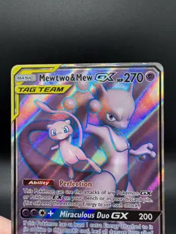 Pokemon TCG Mewtwo & Mew GX Full Art Ultra Rare 222/236 SM Unified Minds - MP/HP - Image 3