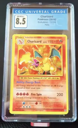 2016 Pokemon XY Evolutions - Charizard #11/108 Holo RARE - Graded CGC 8.5 - Image 1
