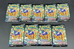 Lot of (9) Pokemon TCG Crown Zenith Booster Packs - Image 1