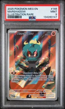 2025 POKEMON MEG EN-MEGA EVOLUTION #146 MARSHADOW ILLUSTRATION RARE - PSA 9 MINT - Image 1