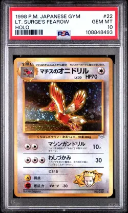 1998 POKEMON JAPANESE GYM #22 LT. SURGE'S FEAROW-HOLO PSA 10 - New Cert - Image 1