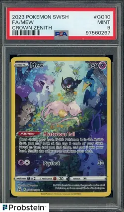 2023 Pokemon SWSH Crown Zenith #GG10 FA Mew PSA 9 MINT - Image 1