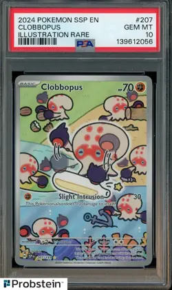 2024 Pokemon SSP En Illustration Rare #207 Clobbopus PSA 10 GEM MINT - Image 1