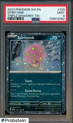 2023 Pokemon SVI EN Triple Whammy Tin #129 Spiritomb PSA 9 MINT - Image 1