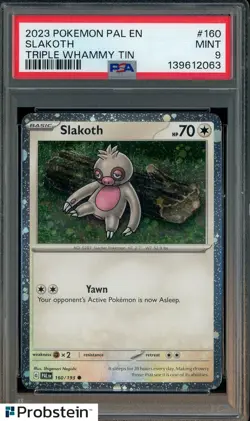 2023 Pokemon PAL EN Triple Whammy Tin #160 Slakoth PSA 9 MINT - Image 1