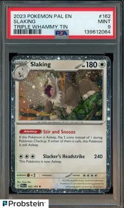 2023 Pokemon PAL EN Triple Whammy Tin #162 Slaking PSA 9 MINT - Image 1