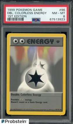 1999 Pokemon Game 1st Edition #96 Double Colorless Energy PSA 8 NM-MT - Image 1