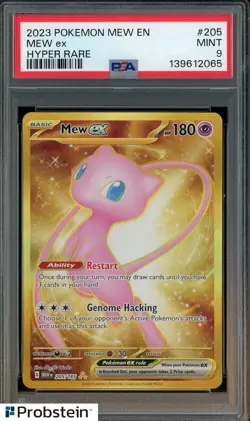 2023 Pokemon Mew EN Hyper Rare #205 Mew Ex PSA 9 MINT - Image 1