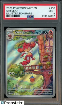 2025 Pokemon WHT EN #100 Simisear Illustration Rare PSA 9 MINT - Image 1