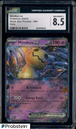 2023 Pokemon Black Star Promos #004 Mimikyu ex CGC 8.5 NM-MT+ - Image 1