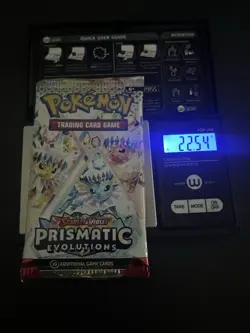 22.54g VERY HEAVY Prismatic Evolutions Pokemon Sealed Booster Pack New - Image 1