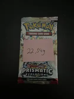 22.54g VERY HEAVY Prismatic Evolutions Pokemon Sealed Booster Pack New - Image 3
