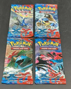 Lot of (4) Pokemon TCG XY Base Set Booster Packs All 4 Artworks - Image 1