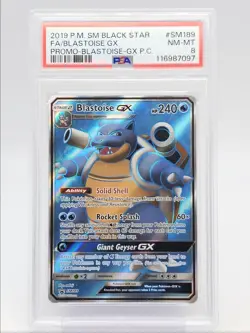BLASTOISE GX 2019 POKEMON PREMIUM BLACK STAR PROMO #SM189 PSA 8 Q0004 - Image 1