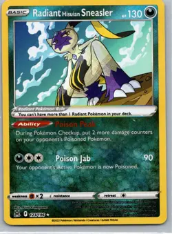 Pokemon TCG Radiant Hisuian Sneasler 123/196 Lost Origin Holo NM - Image 1
