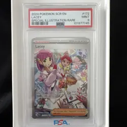 2024 Pokemon Stellar Crown Lacey 172/142 Ultra Rare PSA 9 MINT - Image 1