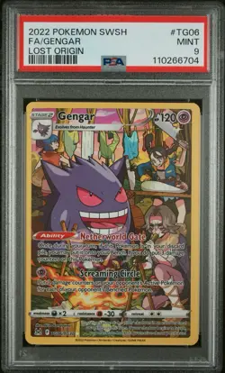 2022 POKEMON SWORD & SHIELD LOST ORIGIN #TG06 FA/GENGAR LOST ORIGIN PSA 9 - Image 1