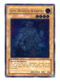 Yugioh! LP Gene-Warped Warwolf - STON-EN001 - Ultimate Rare - Unlimited Edition - Image 1