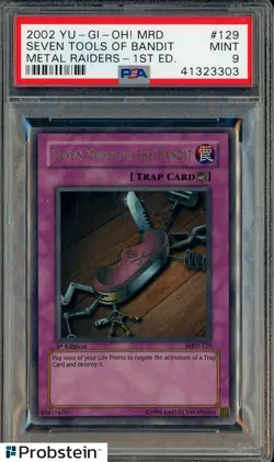 2002 YU-GI-OH! MRD-METAL RAIDERS #129 SEVEN TOOLS OF BANDIT 1ST ED. PSA 9 - Image 1