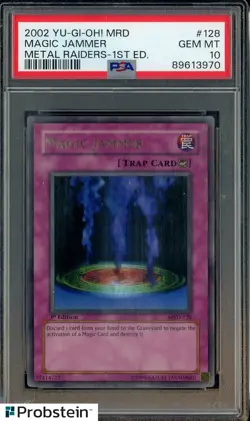 2002 YU-GI-OH! MRD-METAL RAIDERS #128 MAGIC JAMMER METAL RAIDERS-1ST ED. PSA 10 - Image 1
