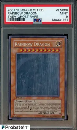 2007 YU-GI-OH! TAEV-TACTICAL EVOLUTION #EN006 RAINBOW DRAGON GHOST RARE PSA 9 - Image 1