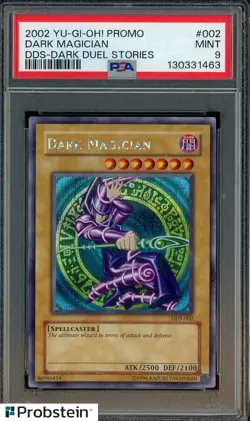 2002 YU-GI-OH! PROMO DDS-DARK DUEL STORIES #002 DARK MAGICIAN PSA 9 - Image 1