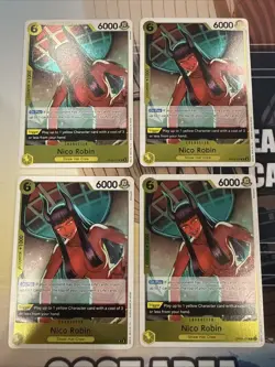 Nico Robin OP09-107 One Piece TCG English Near Mint Foil Playset (4x Copies) - Image 1