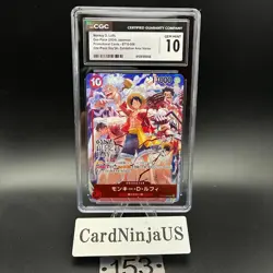 CGC GEM MINT 10 Monkey D Luffy ST10-006 Promo Full Art 153 ONE PIECE DAY 2024 - Image 1