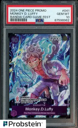 2024 One Piece Promo Bandai Card Game Fest #041 Monkey D. Luffy PSA 10 - Image 1