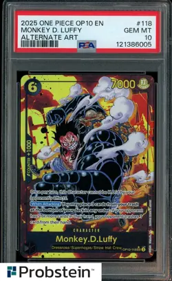 2025 One Piece OP10 EN Alternate Art #118 Monkey D. Luffy PSA 10 GEM MINT - Image 1