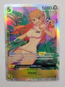 Namco Nami OP08-106: Two Legends Super Rare Foil Holo One Piece CCG Card - Image 1