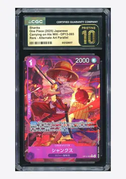 One Piece CGC 10 PRISTINE Shanks R Alternate Art 2025 OP13-065 OP13 Japanese - Image 1