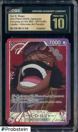2025 One Piece Japanese OP13 Alternate Art Leader Gol D. Roger CGC 10 PRISTINE - Image 1