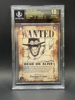 BGS 10 BLACK LABEL LOW POP Portgas.D.Ace Wanted Poster One Piece #119 OP13 - Image 1