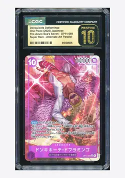One Piece CGC10 PRISTINE Donquixote Doflamingo SR Alt Art 2025 OP14-069 Japanese - Image 1